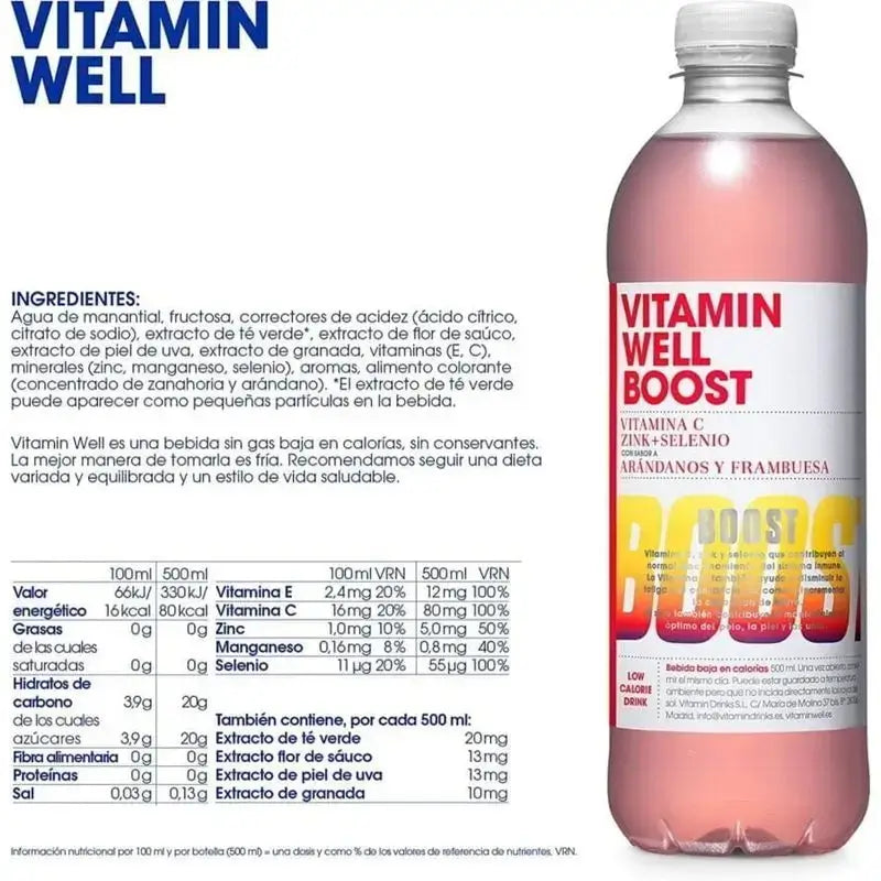 Vitamin Well Pack Boost Myrtille / Framboise, 12 pcs x 500 ml