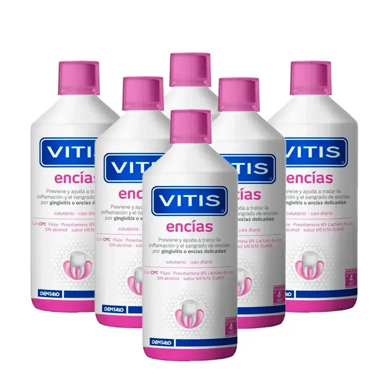 VITIS Bain de bouche gingival, paquet de 6 x 1 litre