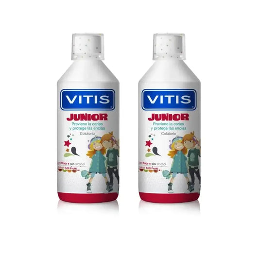 Rince-bouche Vitis Junior, 2X500 Ml Arôme Tutti Frutti