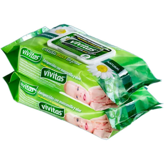 Vivitas Wet Wipes, Pack 2x80 Units