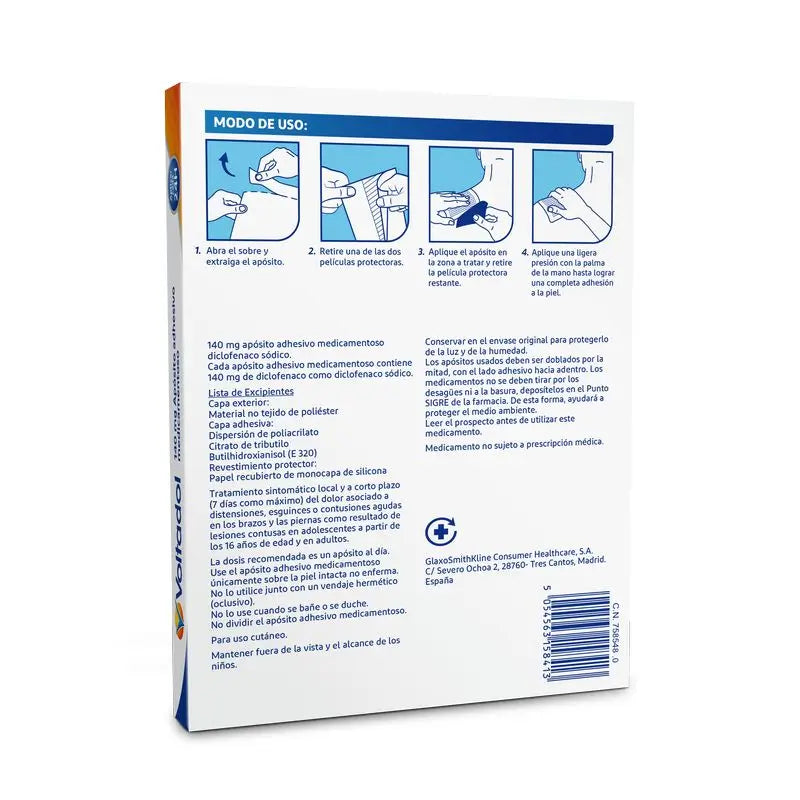 Voltadol 140 mg, 5 pansements adhésifs médicamenteux