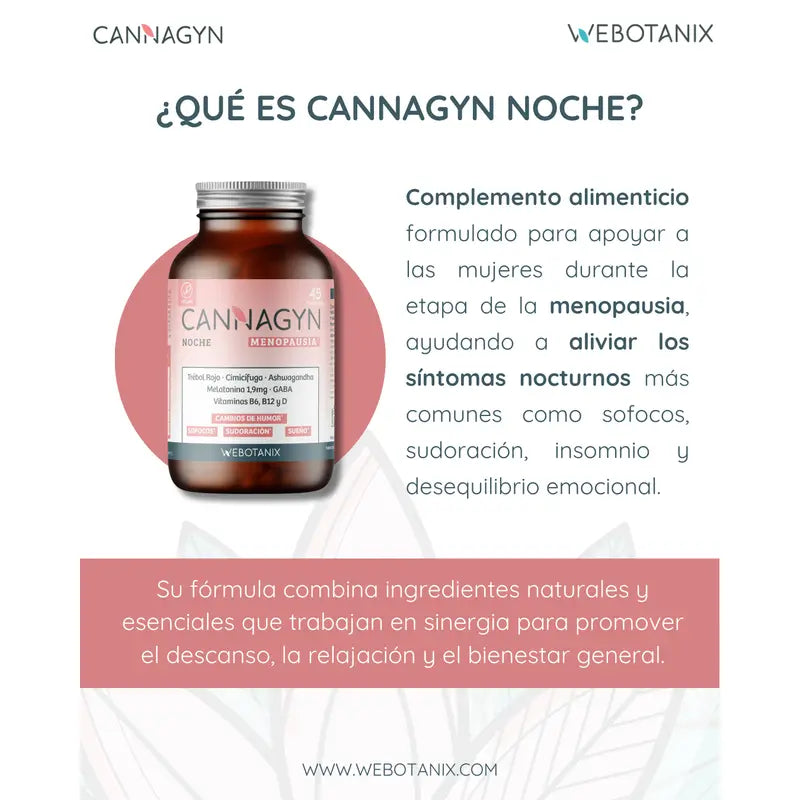 Webotanix Cannagyn Ménopause Nuit, 45 gélules