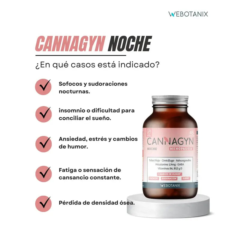 Webotanix Cannagyn Ménopause Nuit, 45 gélules