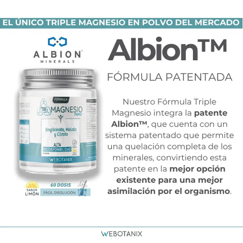 Webotanix Triple Magnésium Formule en poudre, 128 g