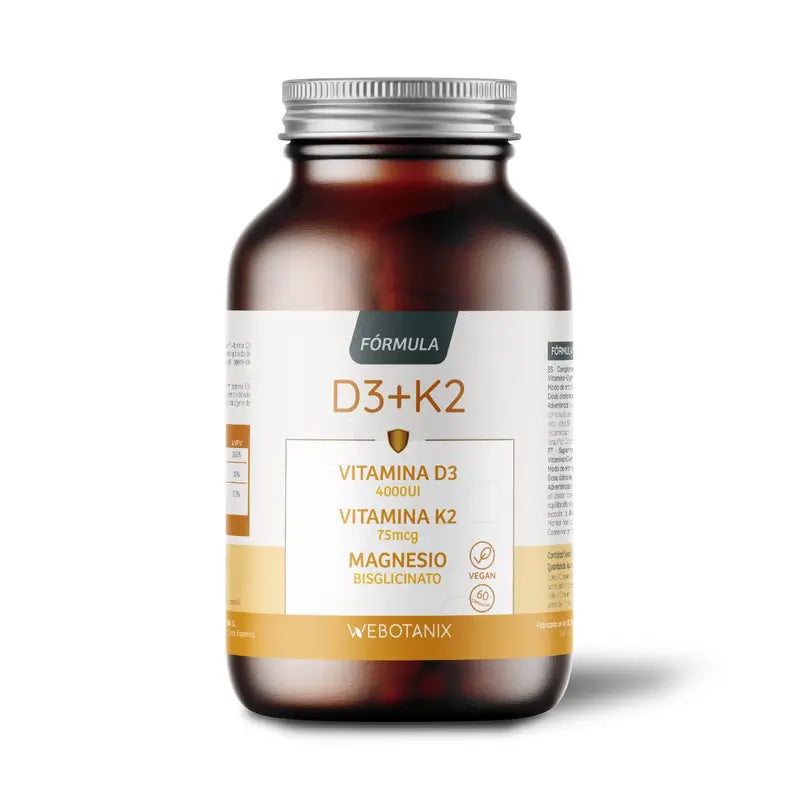 Webotanix Vitamine D3+K2, formule, 60 gélules