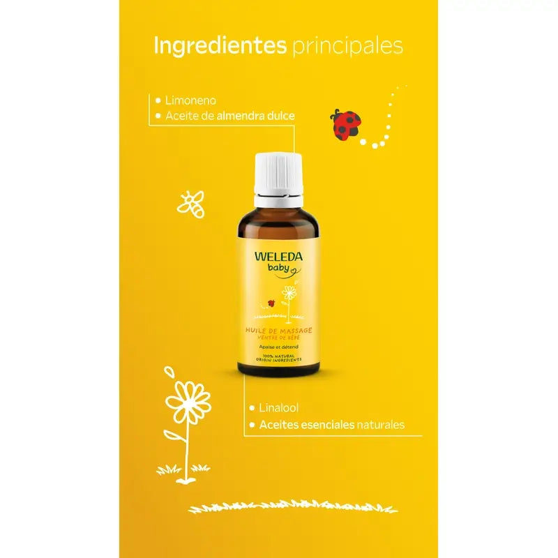 Weleda Huile de massage anti-colique pour le ventre de bébé 50 ml