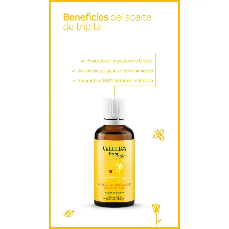 Weleda Huile de massage anti-colique pour le ventre de bébé 50 ml