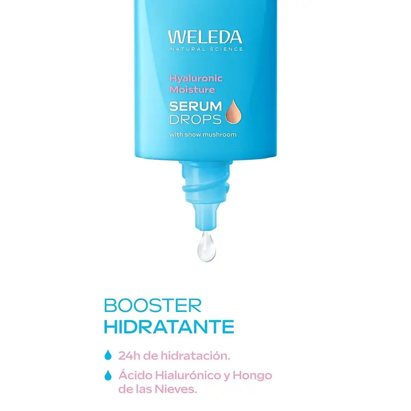 Weleda Sérum Hydratant Booster Gouttes à l'Acide Hyaluronique, 30 ml