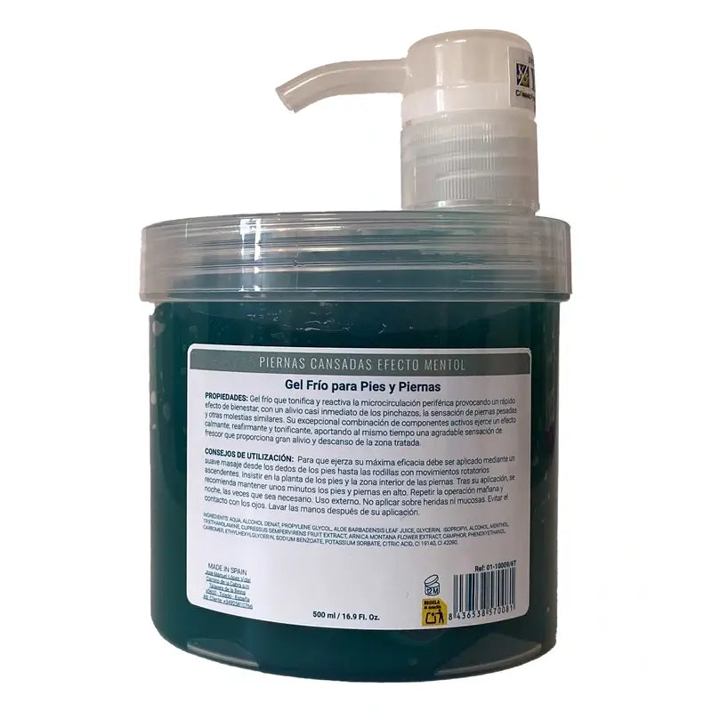 Ynsadiet Gel Jambes Fatiguées Effet Menthol 500Ml.