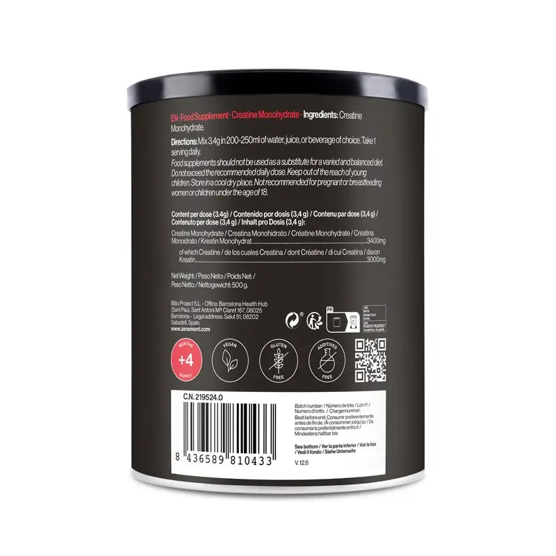 Zenement Creatine Monohydrate, Micronisé, sans arôme, 500 g