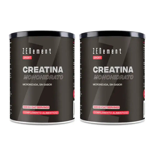 Zenement Creatine Monohydrate, Micronisé, sans arôme, paquet de 2 x 500 g