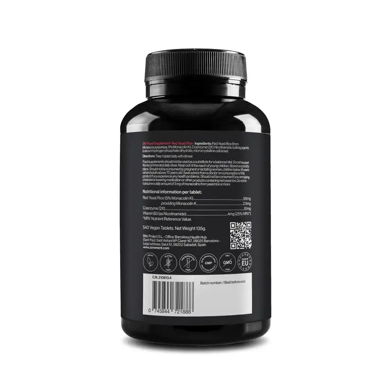 Zenement Red Yeast Rice, 540 comprimés végétaliens