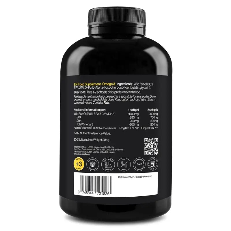 Zenement Omega-3 1000 Mg, 200 softgels