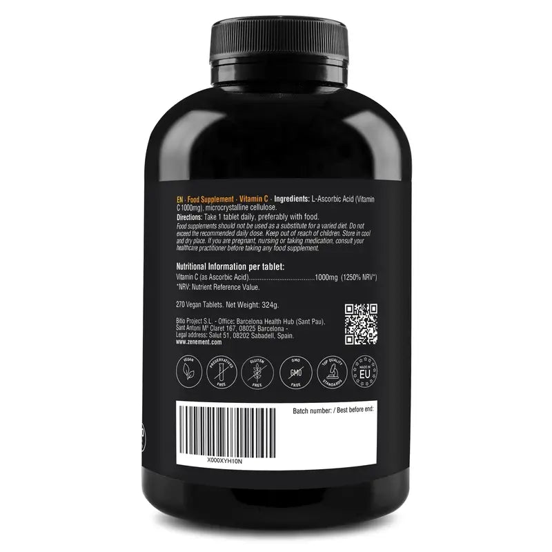 Zenement Vitamine C 1000 Mg, 270 comprimés végétaliens