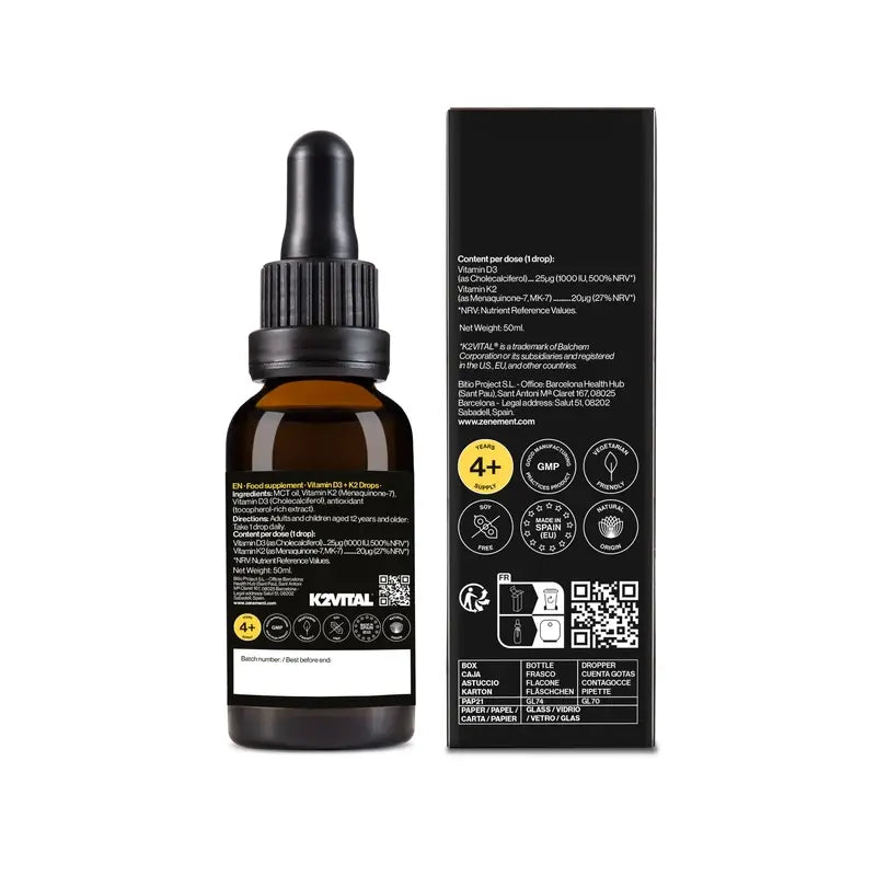 Zenement Vitamine D3 + K2 en gouttes, 50 ml