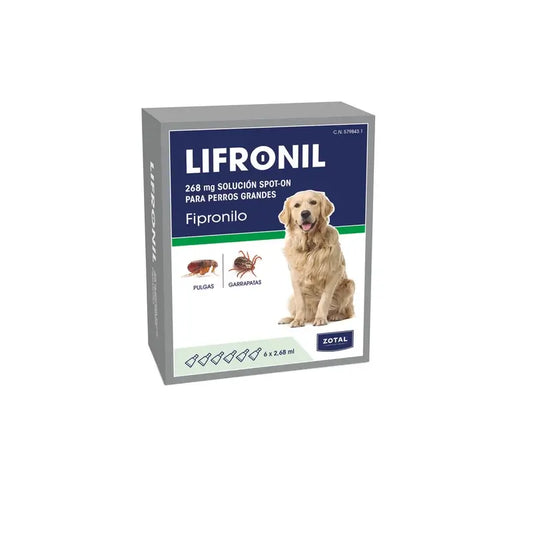Zotal Lifronil Pipette pour chien de taille moyenne (20 à 40 kg) 6 x 268 milligrammes